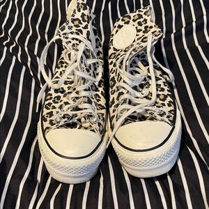 Converse Chuck Taylor All Star Leopard Platform High Top Sneakers Size 10
